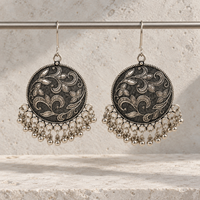 Oxidised Silver Drop Earrings