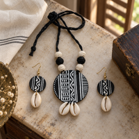 Black And White Long Jewellery Set