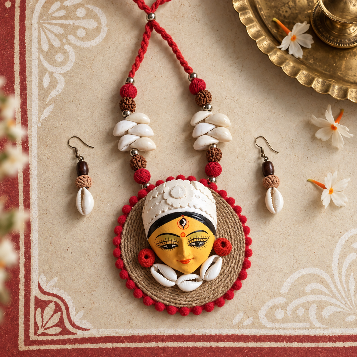 Anjali (অঞ্জলি) — Red Durga Jewellery Set
