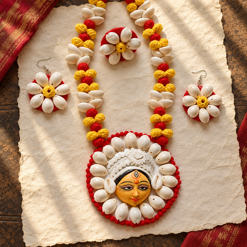 Agomoni (আগমনী) — Durga Cowrie Jewellery Set