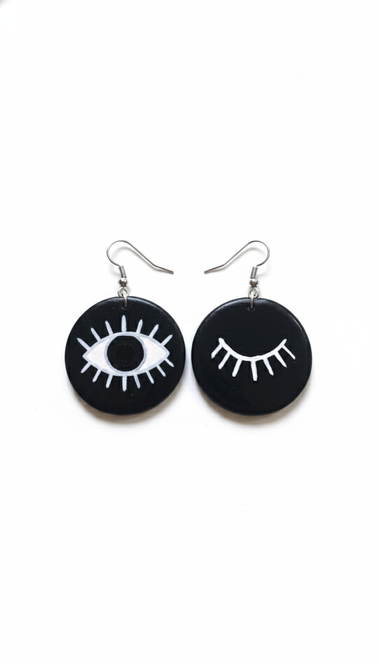 Handcrafted Clay Eye Earrings