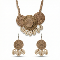 Handcrafted Jute & Cowrie Shell Jewelry Set