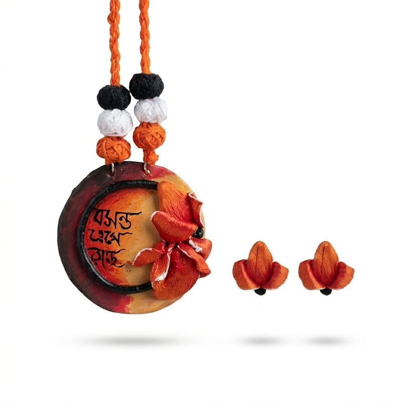 Hand-Painted Clay Jewelry Set
