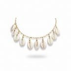 Bohemian Gold-Tone Cowrie Shell Necklace