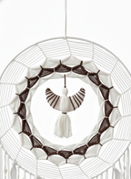 Boho Style White Dream Catcher (12 inch diameter)