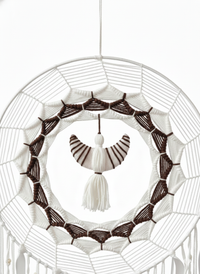 Boho Style White Dream Catcher (12 inch diameter)