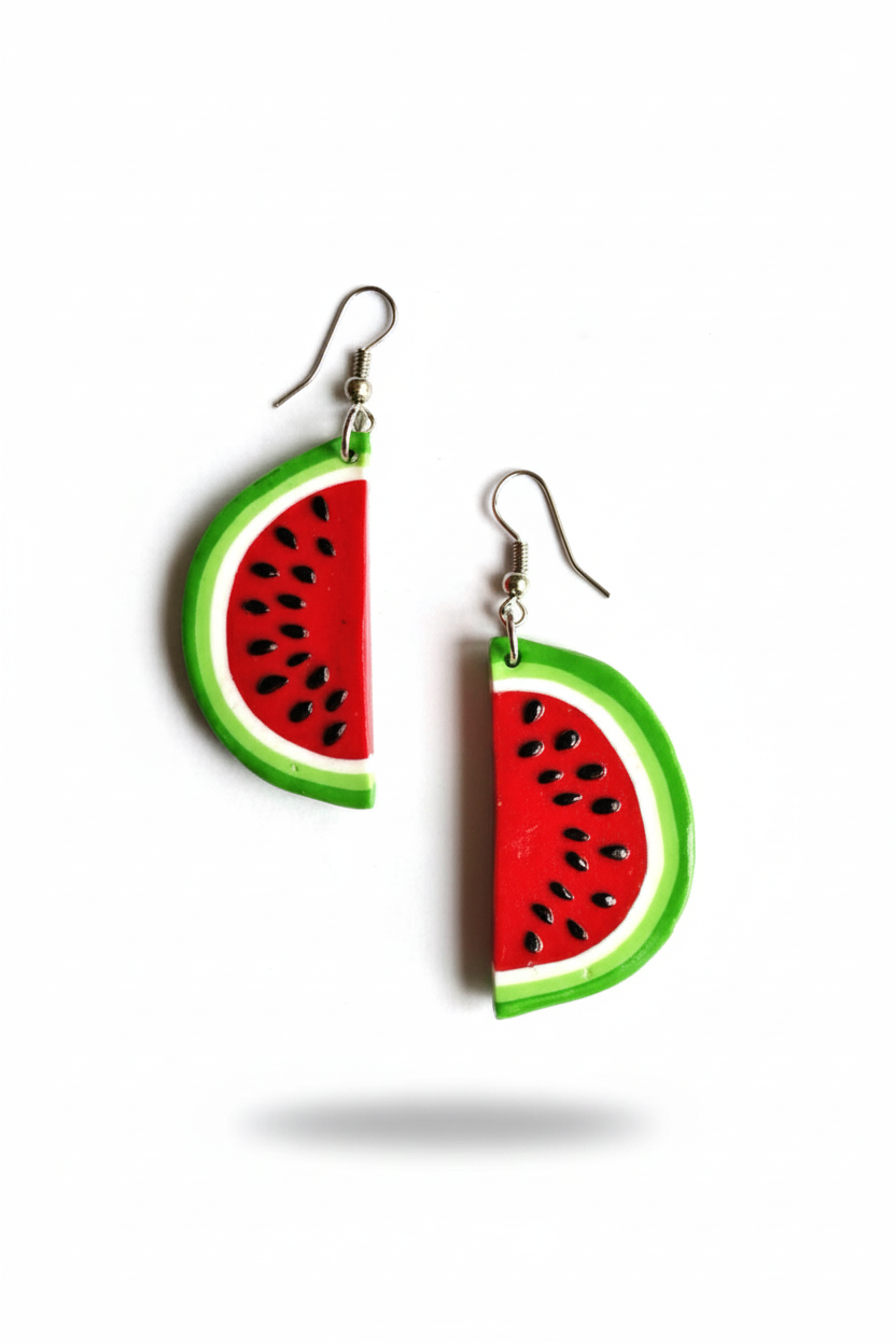 Watermelon Pop Clay Earrings