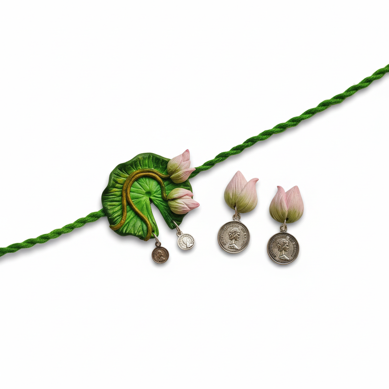 Green Leaf Clay Jewelry Set