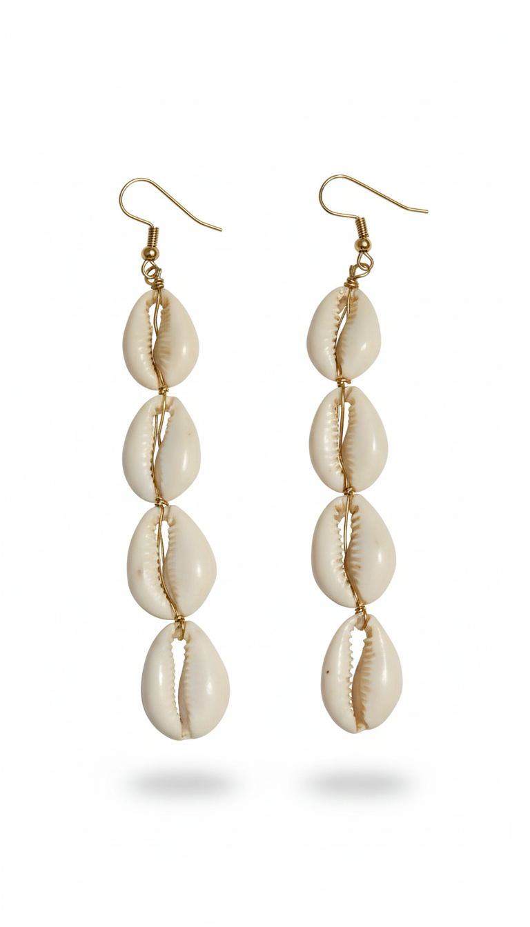 Bohemian Cowrie Shell Drop Earrings