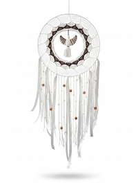 Boho Style White Dream Catcher (12 inch diameter)