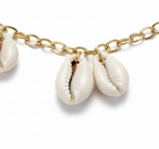 Golden Cowrie Shell Charm Necklace