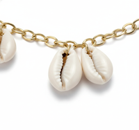Golden Cowrie Shell Charm Necklace