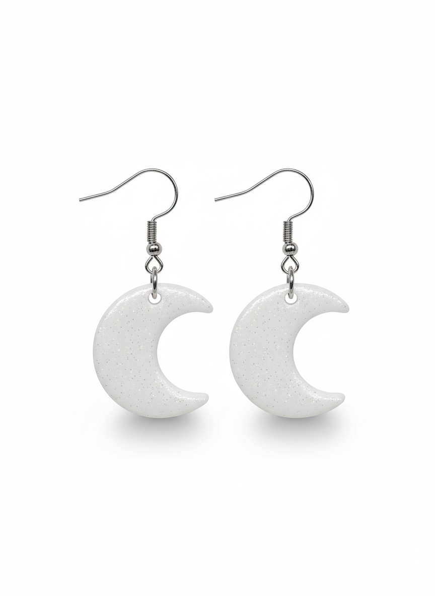 Half moon clay earrings
