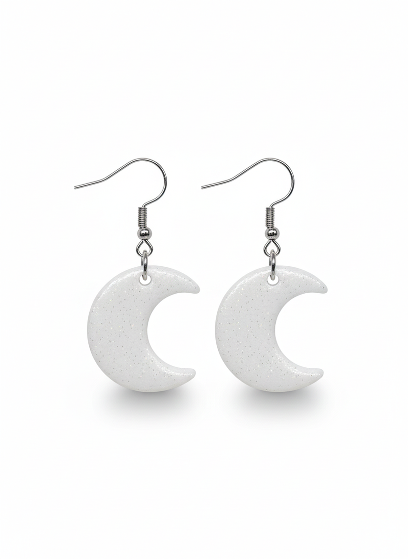 Half moon clay earrings