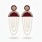 Chand-Tara Pearl Chain Earrings