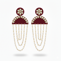 Chand-Tara Pearl Chain Earrings