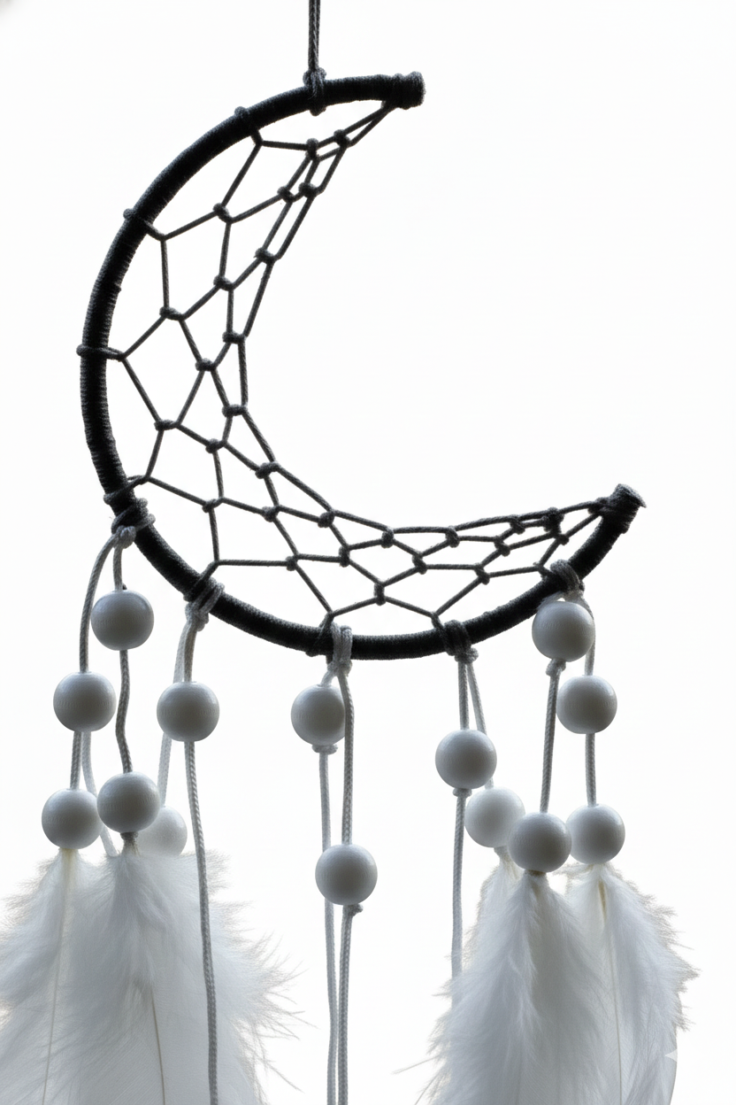 Half moon dreamcatcher (6 inch diameter)