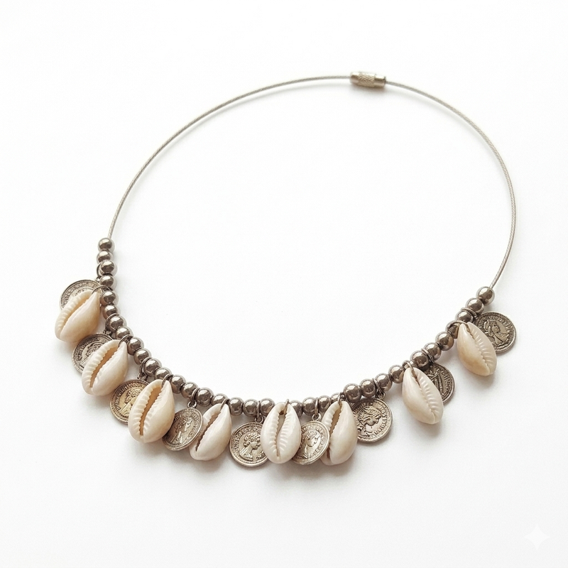Ocean Shell Coin Necklace
