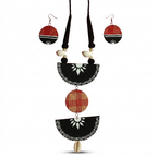 Traditional Bengali Fabric Art Jewellery Set