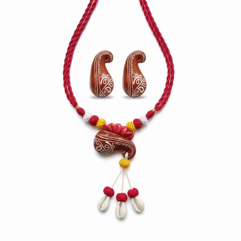 Hand-painted Clay Jewellery Set