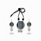 Black And White Long Jewellery Set